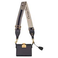 Used Dior Calf Leather Dior Addict Lockbox Shoulder Bag