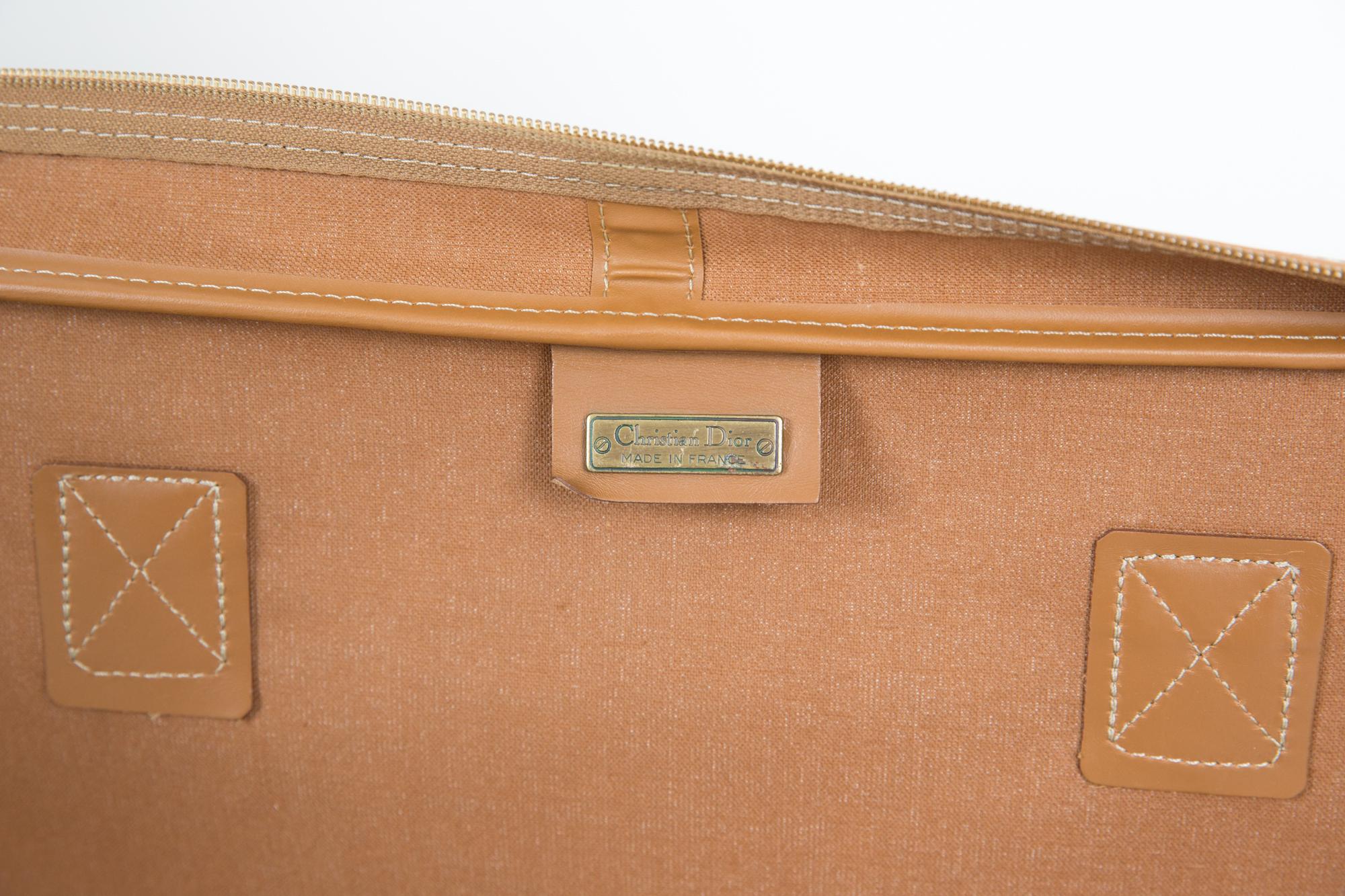 Beige Dior Camel Monogram Suitcase For Sale