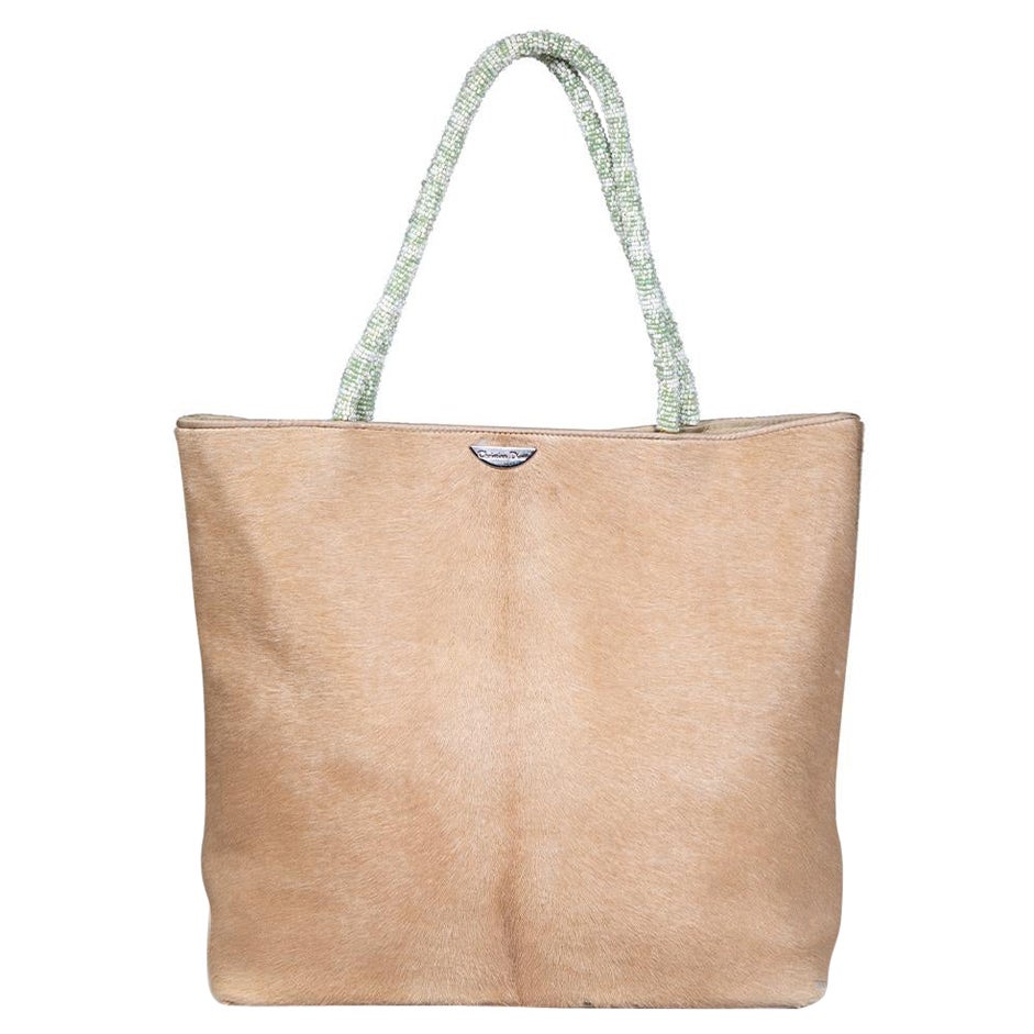 Dior Camel Ponyhair Shopper Tote