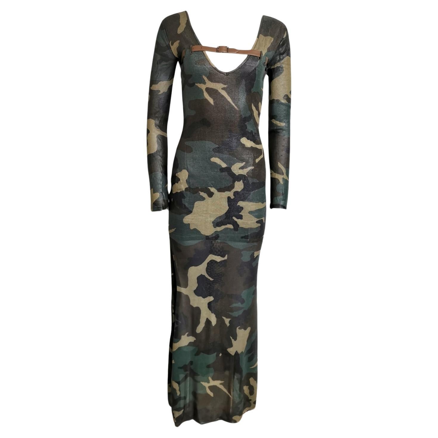 Dior camouflage maxi dress, SS 2001 For Sale