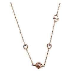 dior pearl necklace price Dior Cannage Faux Pearl Crystal Rose Gold Tone Station Necklace