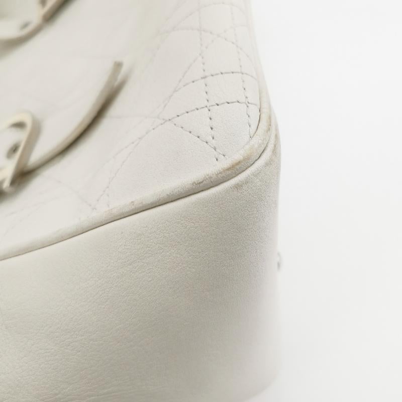 Dior Cannage Leather Tote Bag White 2005 with Silver Hardware 5