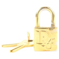 Dior Cannage Logo CD Padlock Cadena and Key Set Lock 53da125