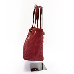 Dior Cannage Panarea Red Quilted Tote Handbag