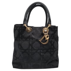 Dior Canvas Black Cannage Gabardine Lady Dior Bag