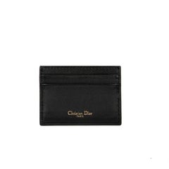 DIOR Card Holder in Black Smooth Leather