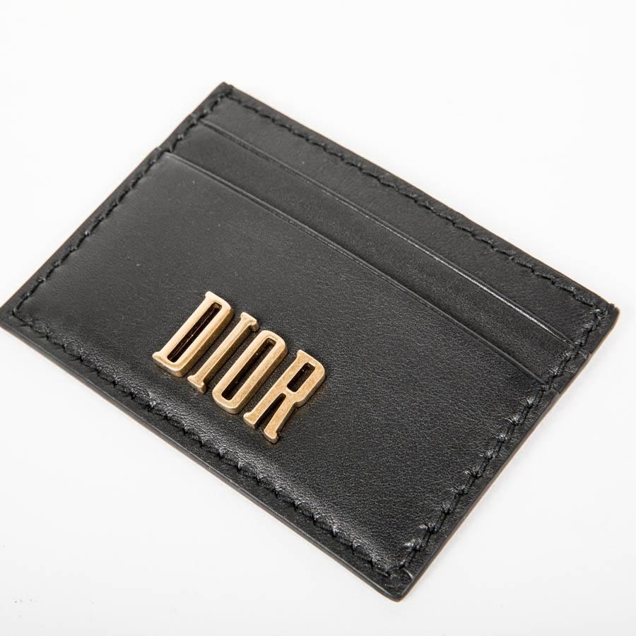 DIOR Card Holder in Black Smooth Leather In New Condition In Paris, FR