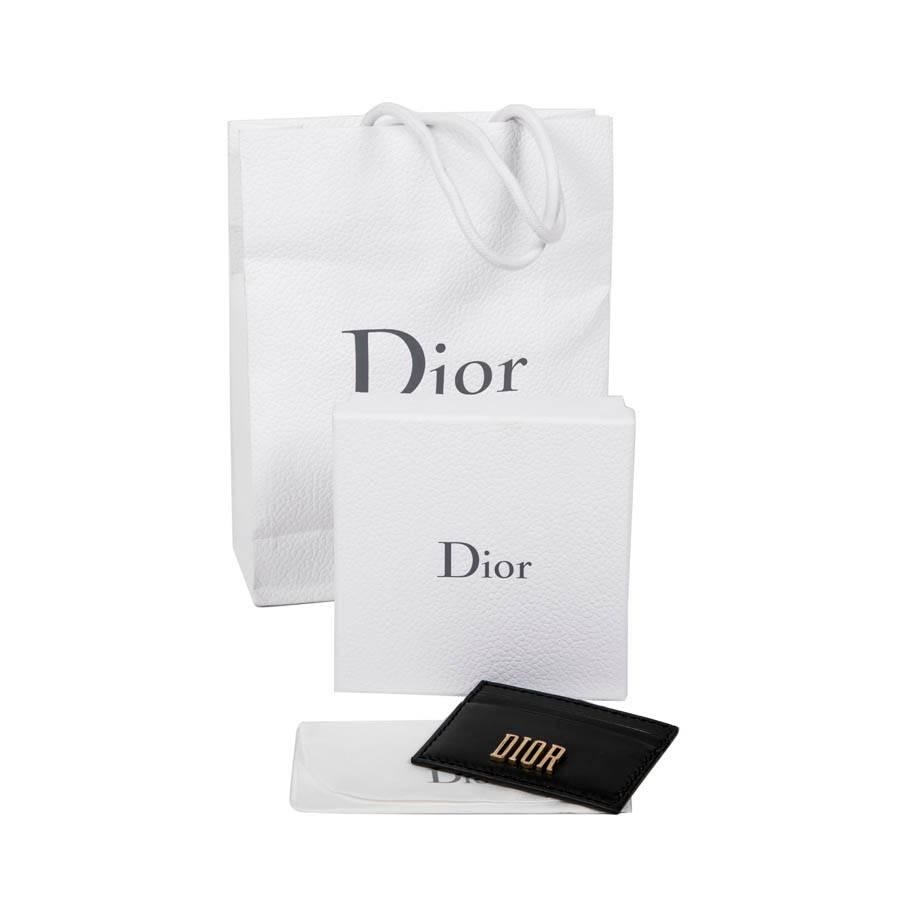 DIOR Card Holder in Black Smooth Leather 1