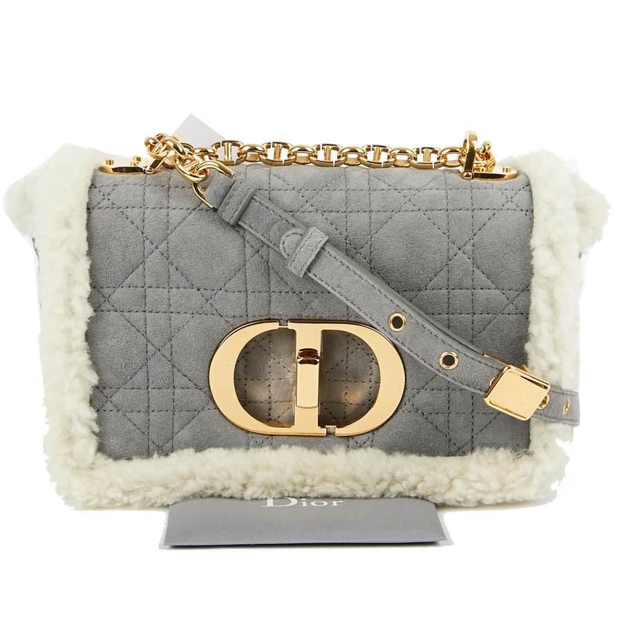 DIOR Caro Bag in Sheepskin with Gray Caning 3