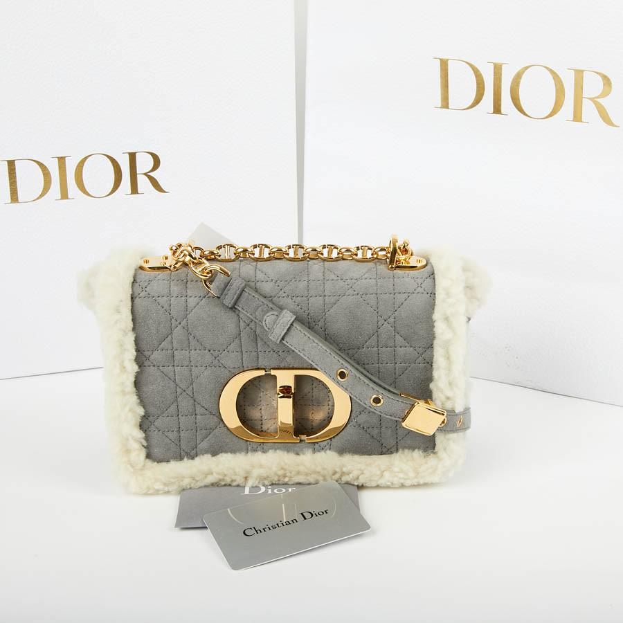 DIOR Caro Bag in Sheepskin with Gray Caning 5