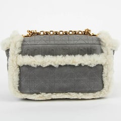 DIOR Caro Bag in Sheepskin with Gray Caning