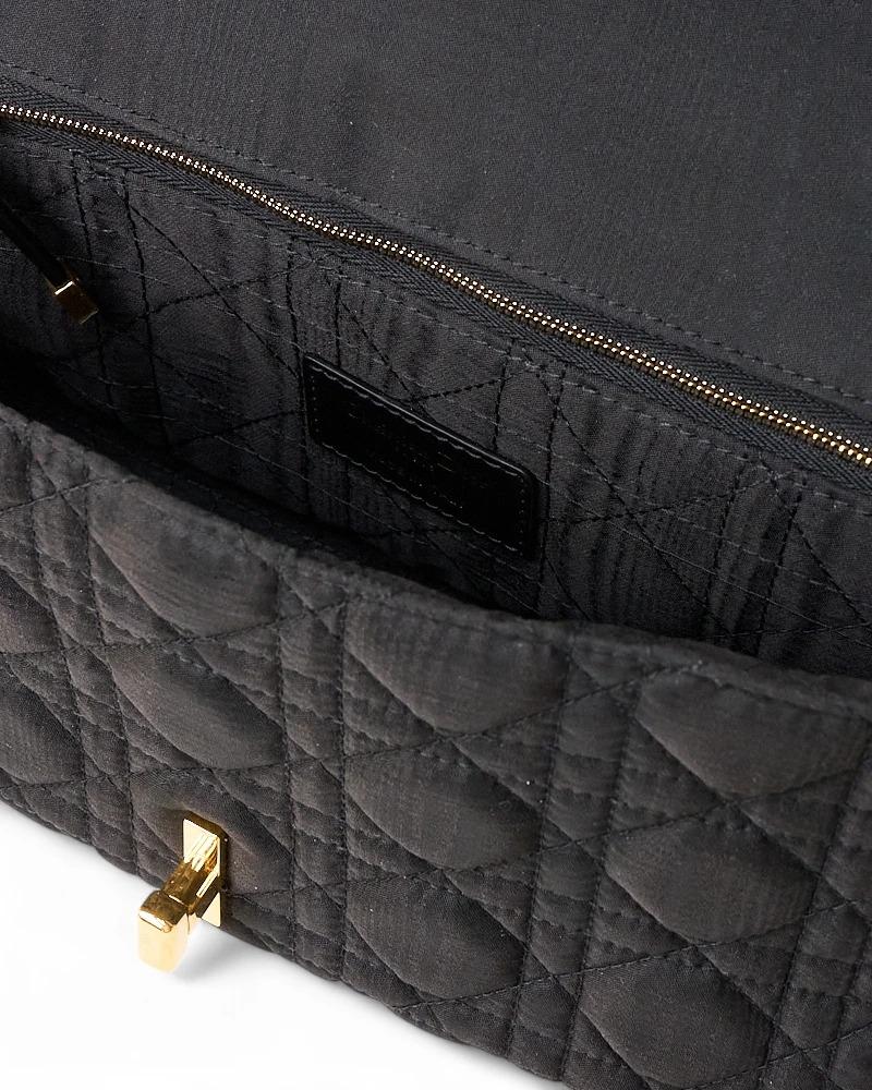 Dior Caro Small Soft Medium Fabric Black en vente 11