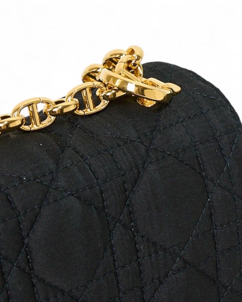 Dior Caro Small Soft Medium Fabric Black en vente 4