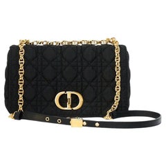 Dior Caro Small Soft Medium Fabric Black