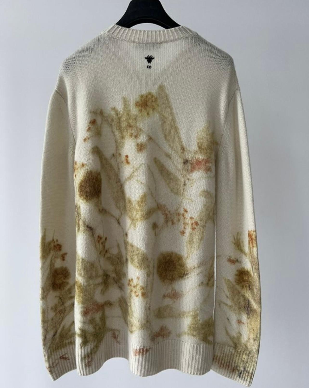 Women's or Men's Dior Cashmere Jumper Hand Painted 34 FR