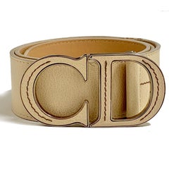 DIOR CD - Ceinture en cuir beige, taille 75