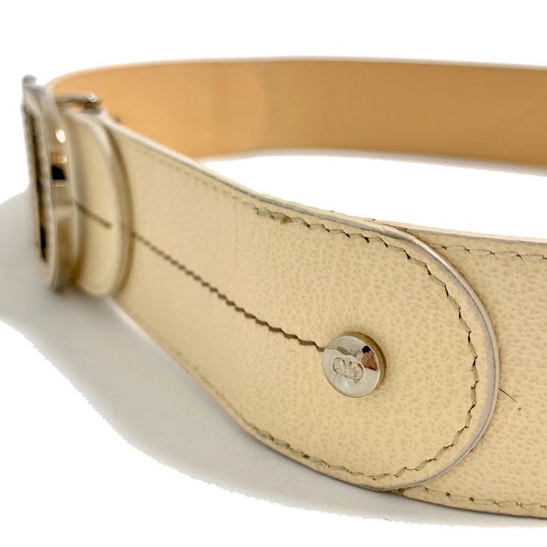 DIOR CD Beige Leather Belt Size 75 at 1stDibs cd belt, dior belt size
