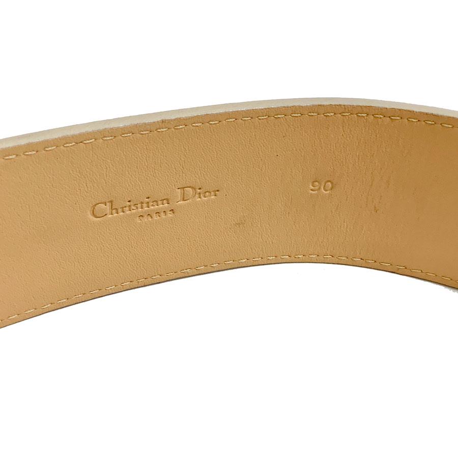 Women's DIOR CD Beige Leather Belt Size 75
