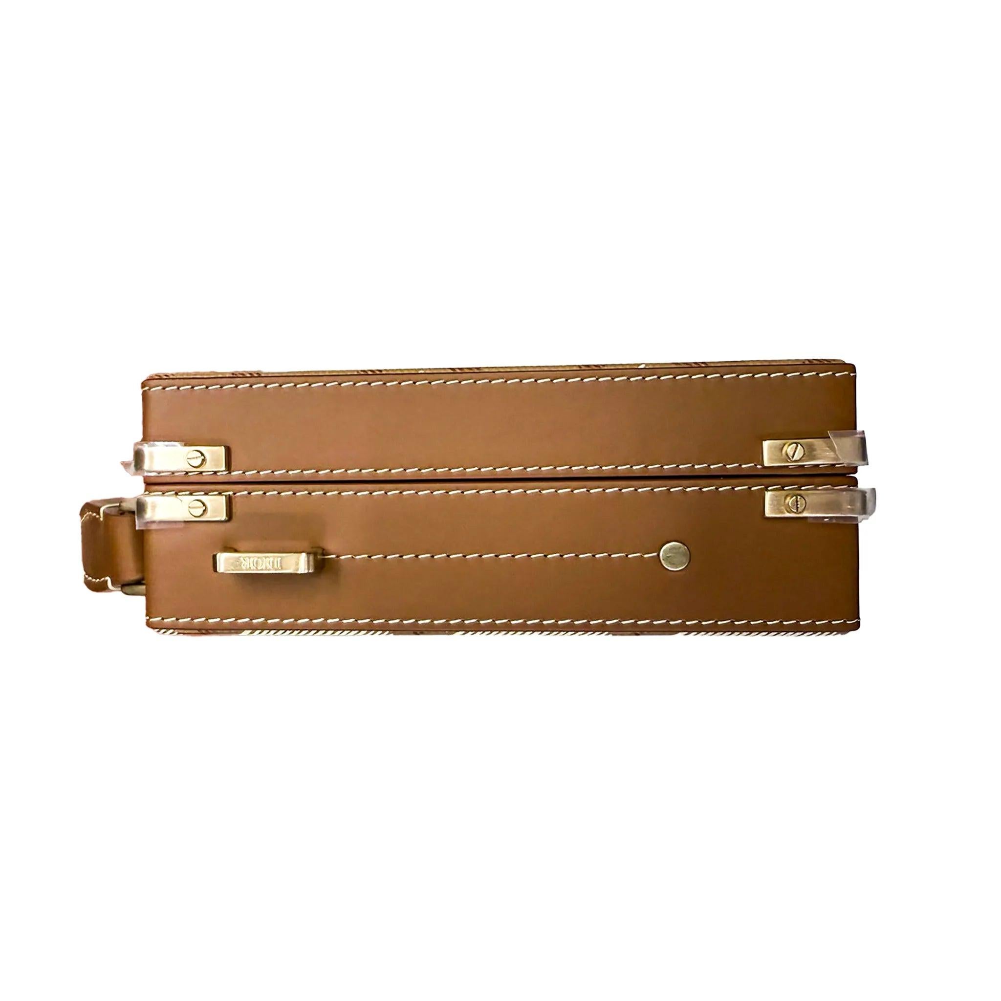 Dior CD Diamond Structured Box Bag - Toile de Dior, 1970 Inspiration Excellent état - En vente à Milano, IT