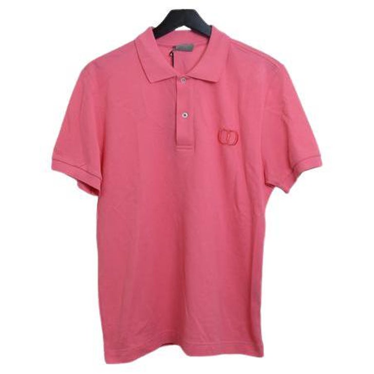Dior CD Embroidered Logo Polo Pink For Sale at 1stDibs