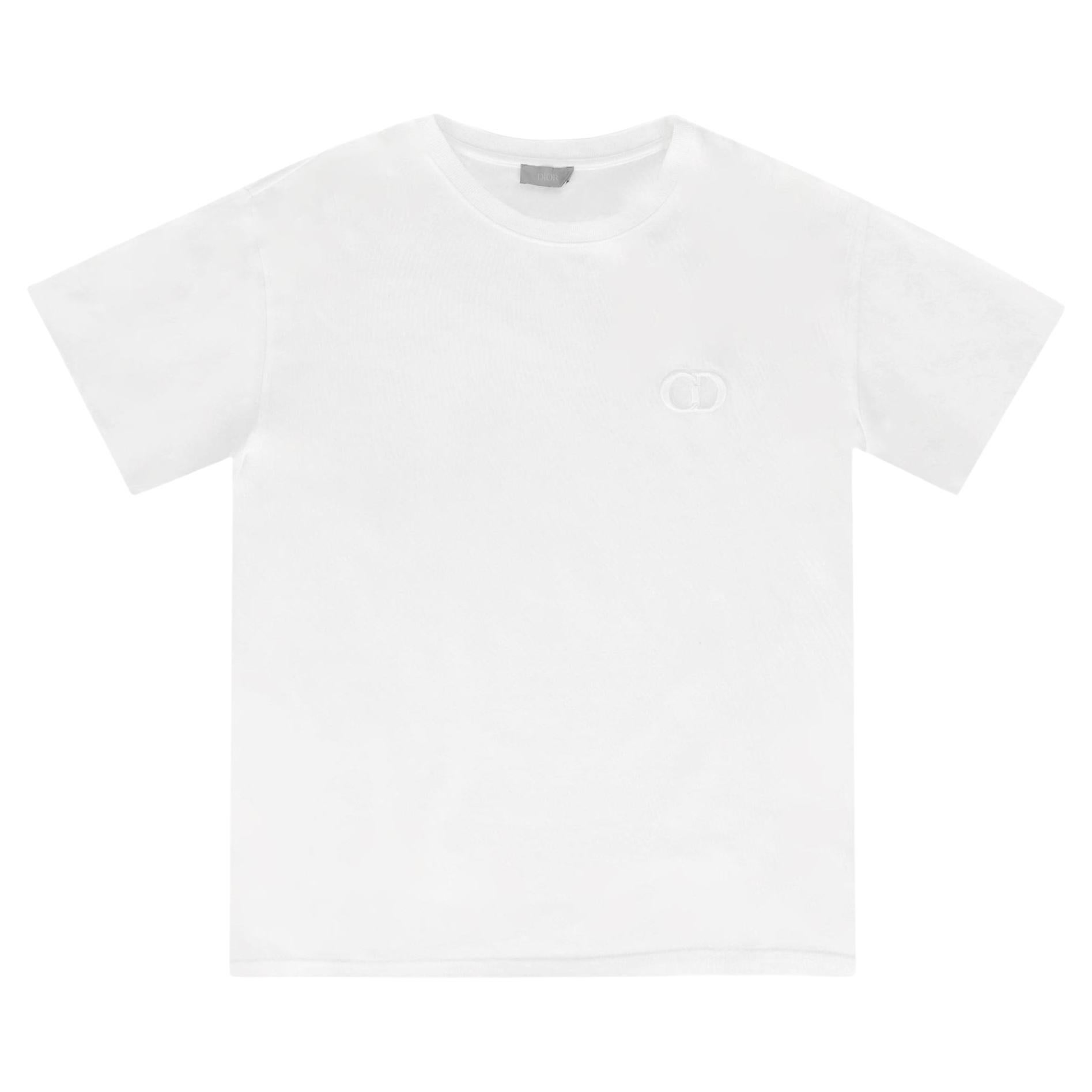 Dior 'CD Icon' Embroidered Cotton T-Shirt For Sale at 1stDibs