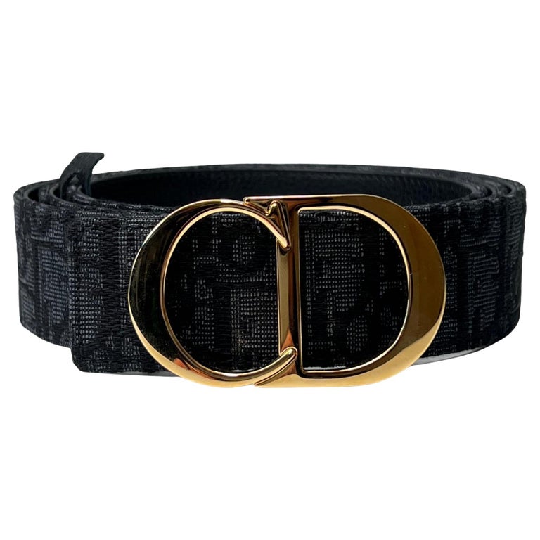 Dior CD Logo Gold Buckle Reversible Oblique Black Belt 2021  display picture 1
