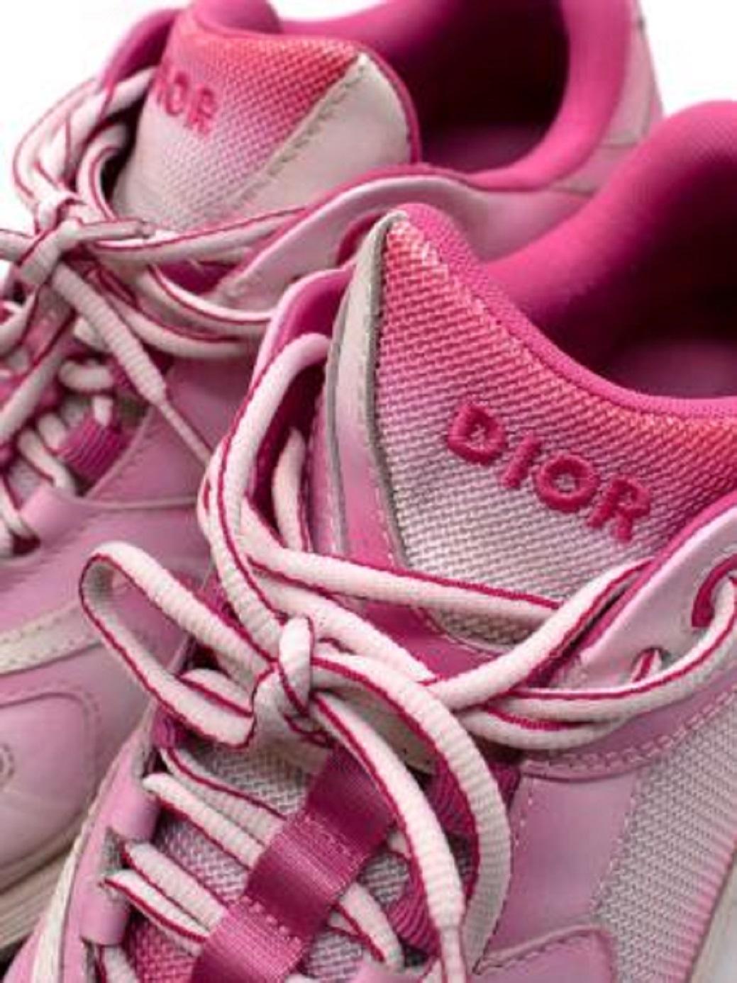Dior CD1 baskets épaisses en cuir rose en vente 3