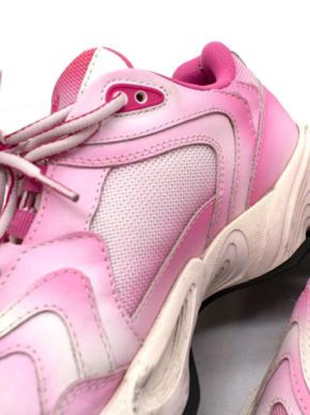 Dior CD1 baskets épaisses en cuir rose en vente 2