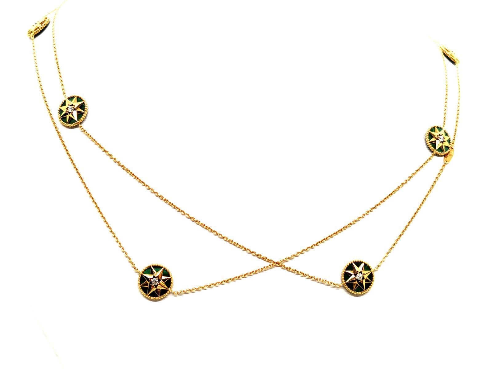 Dior Chain Necklace Rose Des Vents Yellow Gold Diamond 7