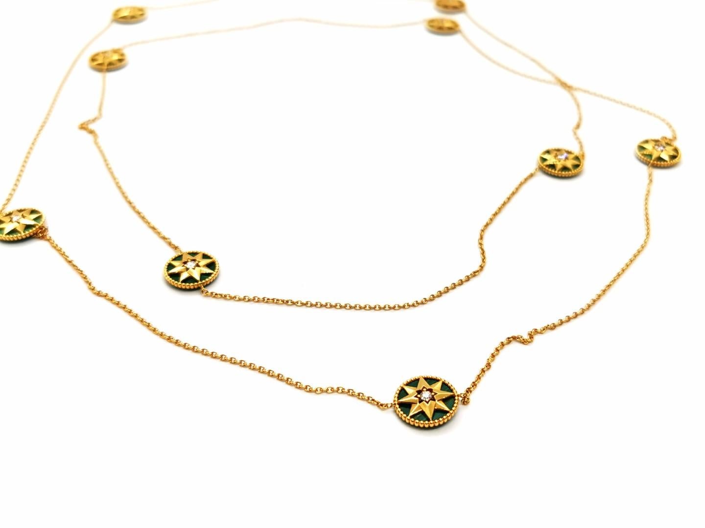 Dior Chain Necklace Rose Des Vents Yellow Gold Diamond 11