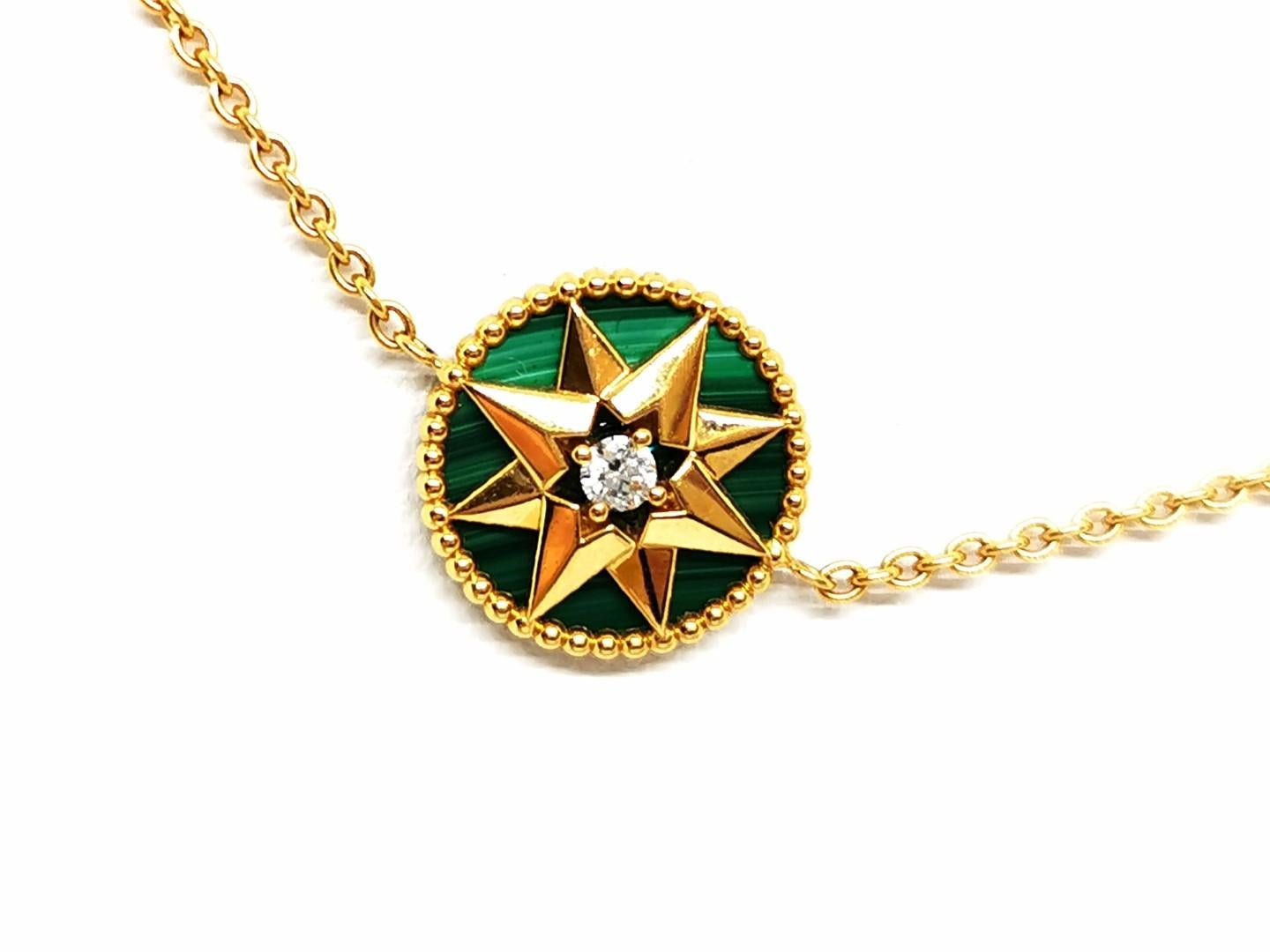 Women's Dior Chain Necklace Rose Des Vents Yellow Gold Diamond