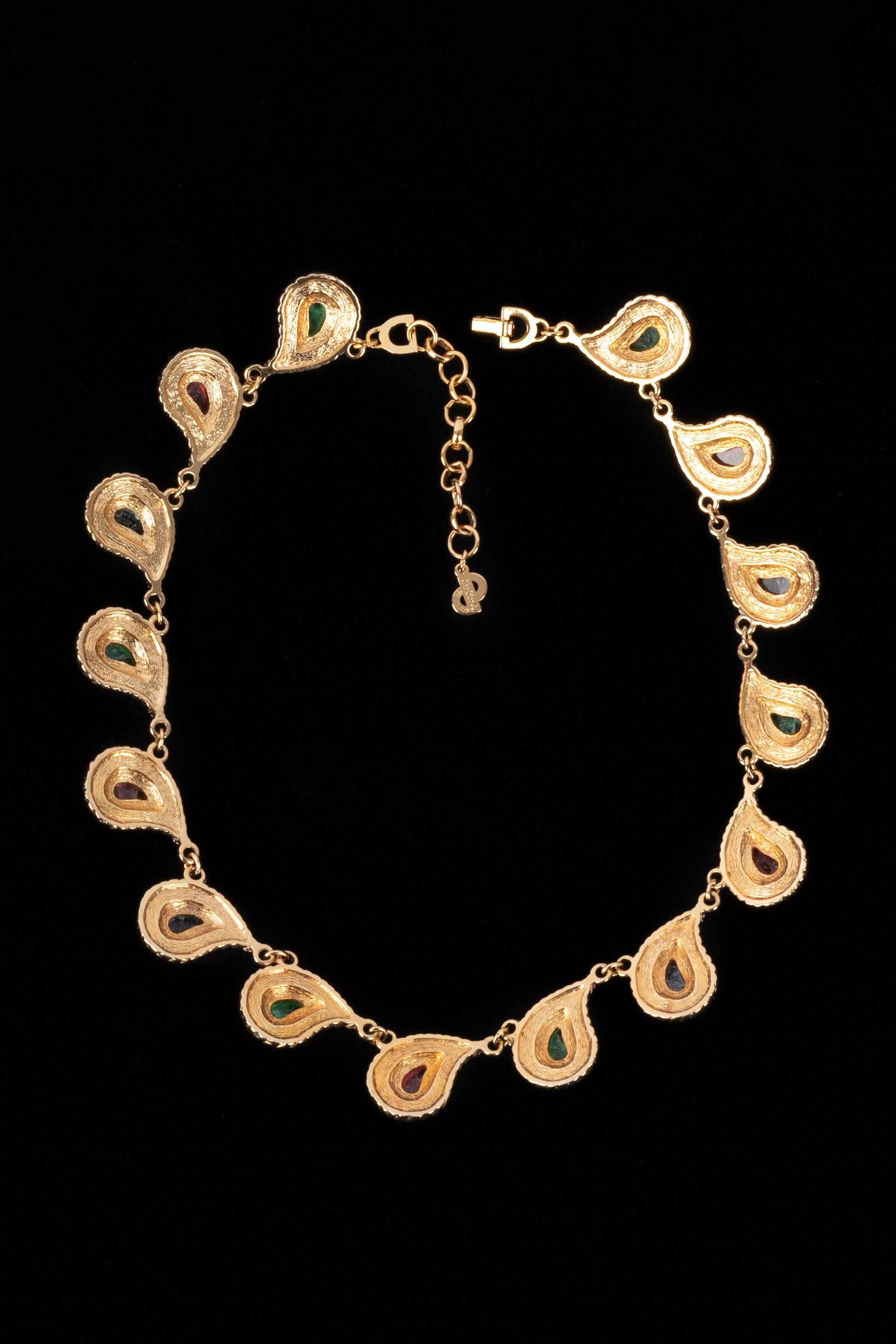 Dior Charm Necklace with Rhinestones and Glass Paste In Excellent Condition In SAINT-OUEN-SUR-SEINE, FR