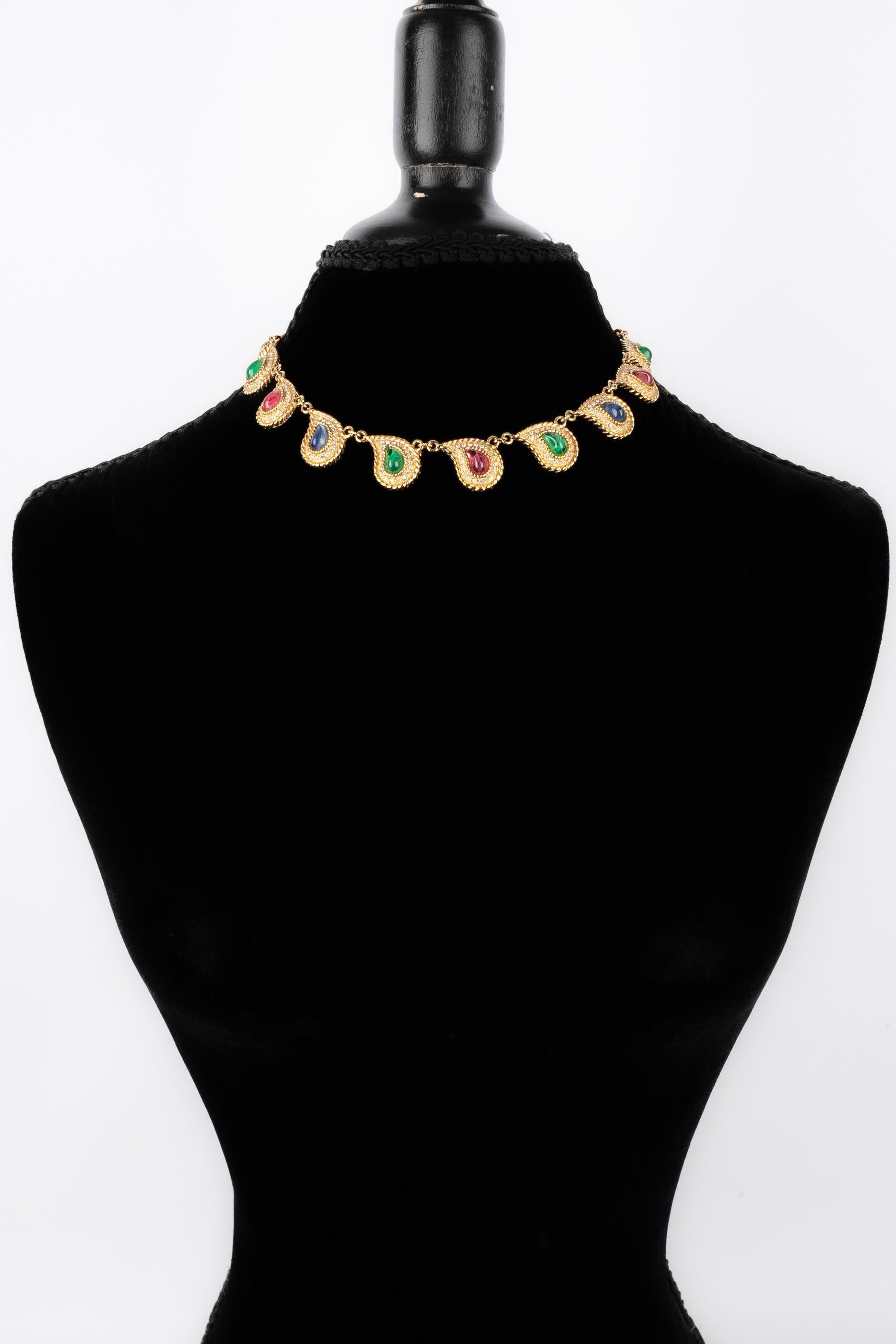 Dior Charm-Halskette mit Strasssteinen und Glaspaste Damen