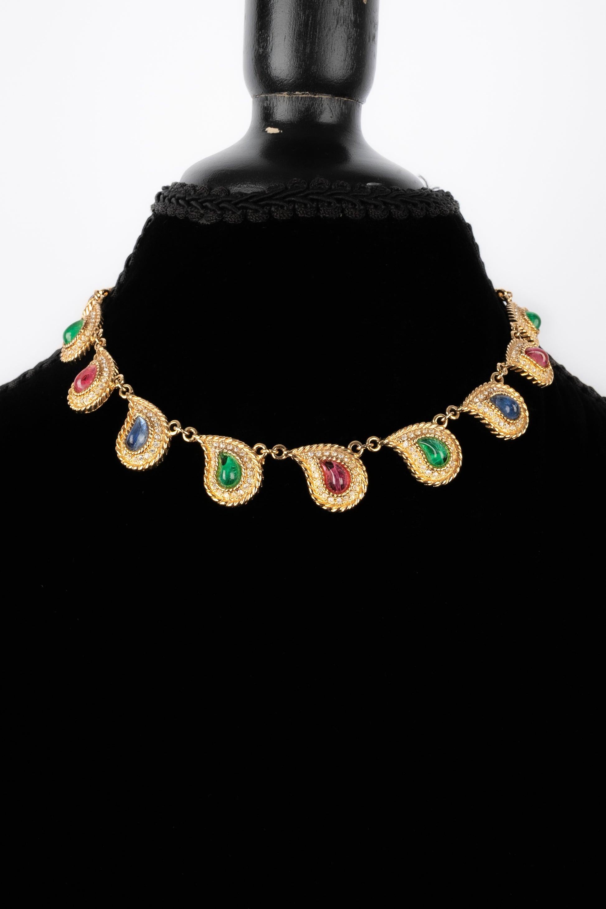 Dior Charm-Halskette mit Strasssteinen und Glaspaste 1