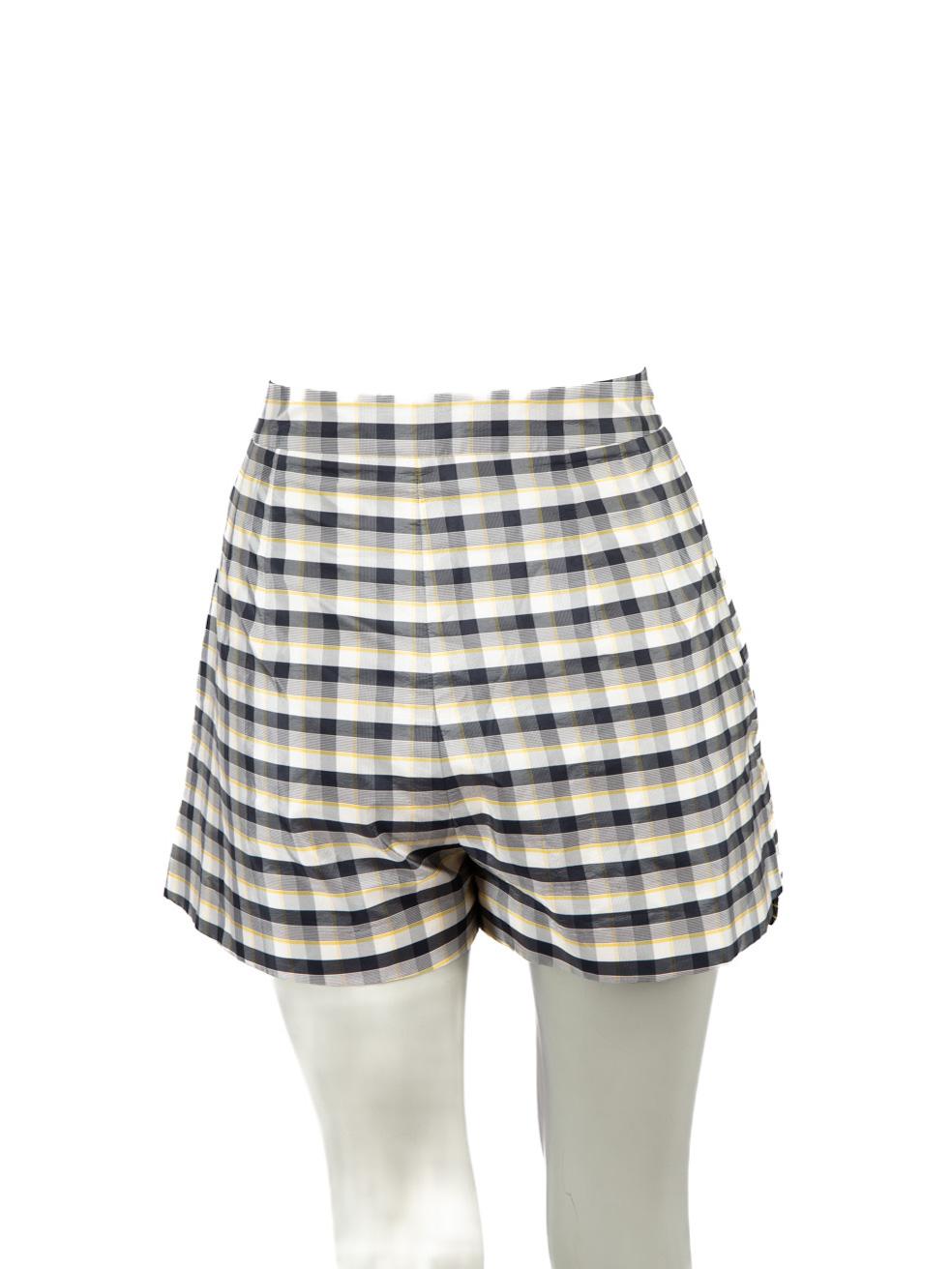 Dior Checkered Silk Mini Shorts Size XL In Excellent Condition For Sale In London, GB