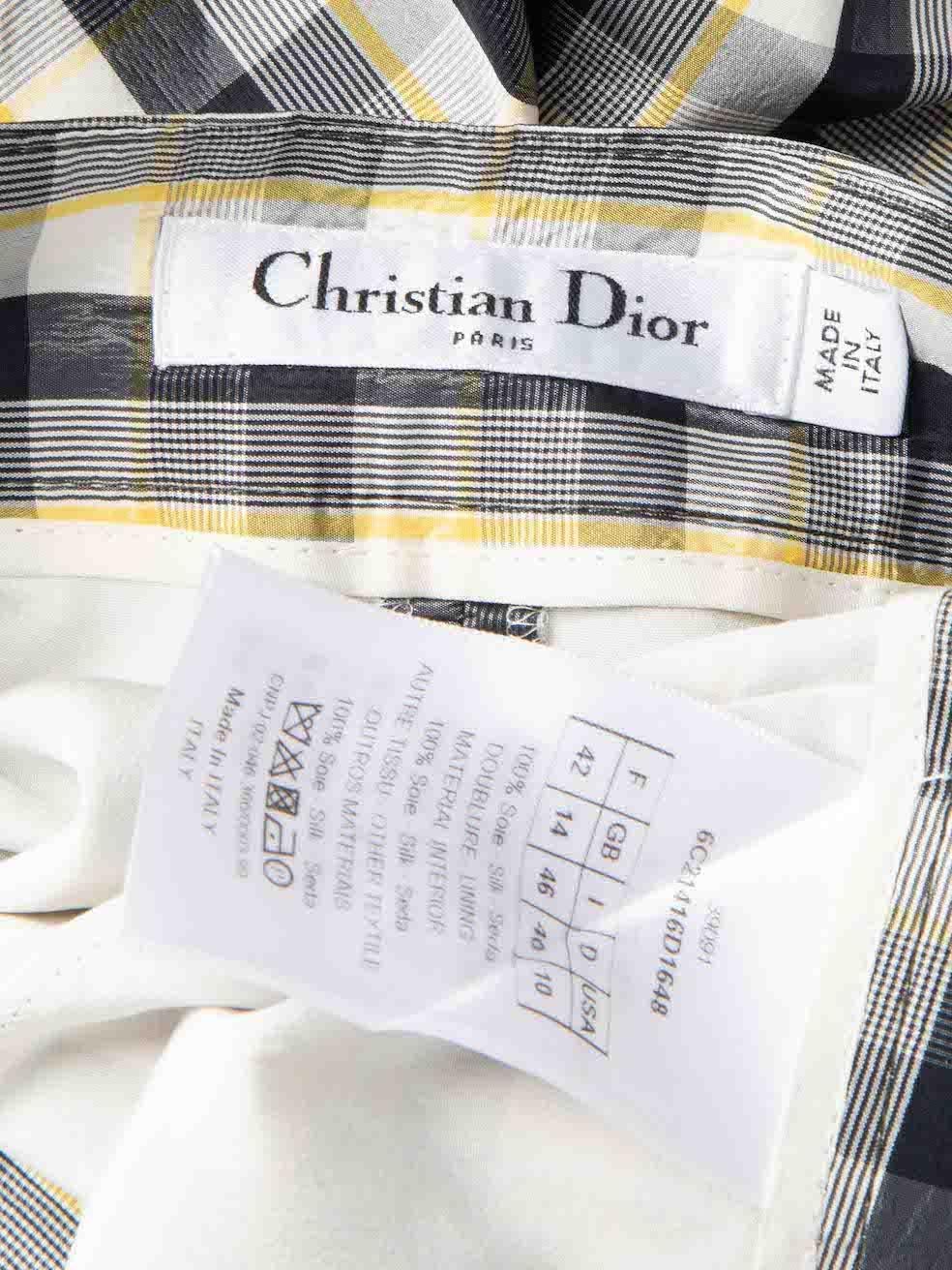 Women's Dior Checkered Silk Mini Shorts Size XL For Sale