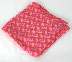 Dior Chiffon Fluo Print Logo Scarf