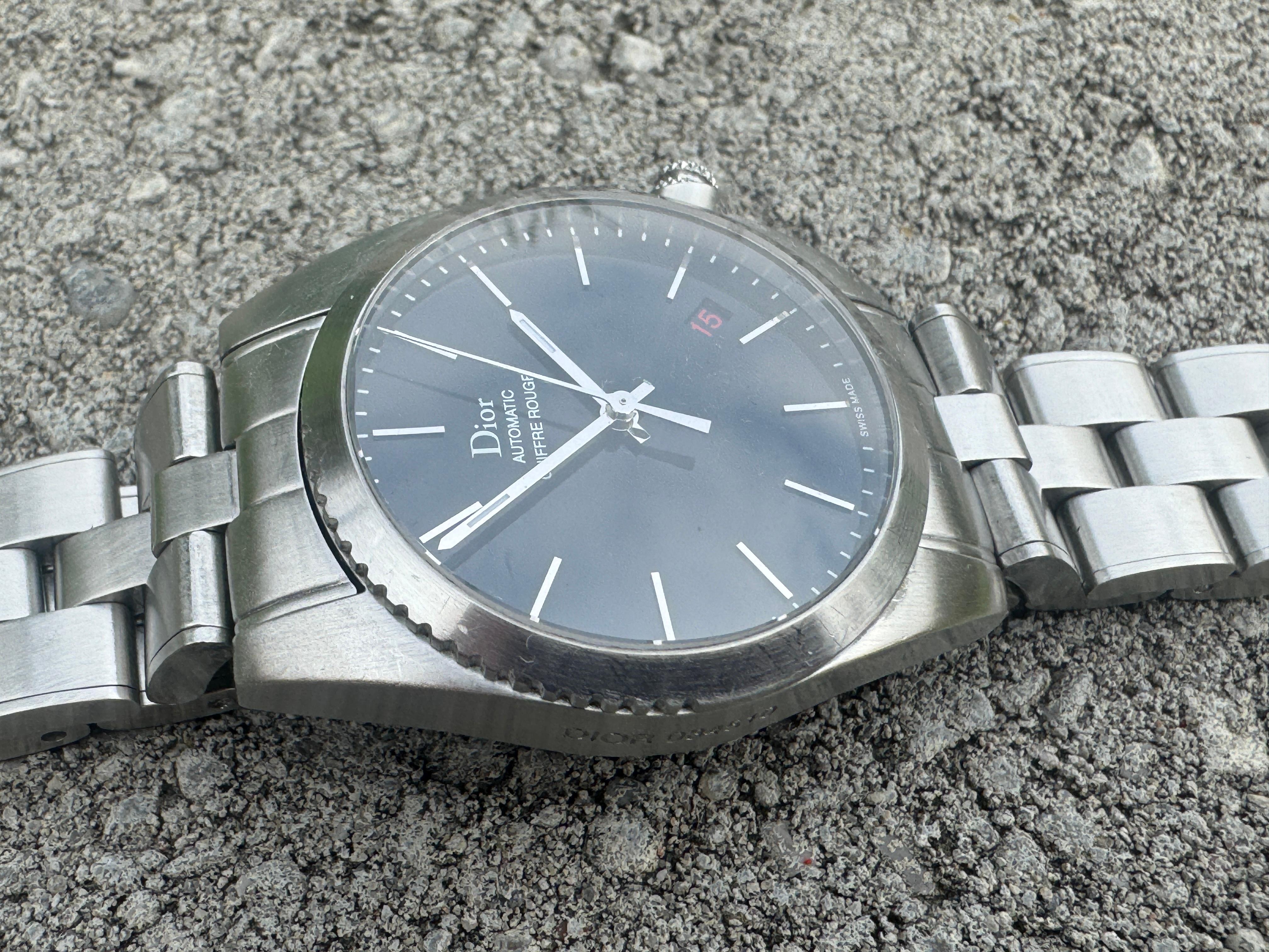 Dior Chiffre Rouge CD084510 Automatic Black Dial Mens Excellent Watch Boxed In Good Condition In Toronto, CA