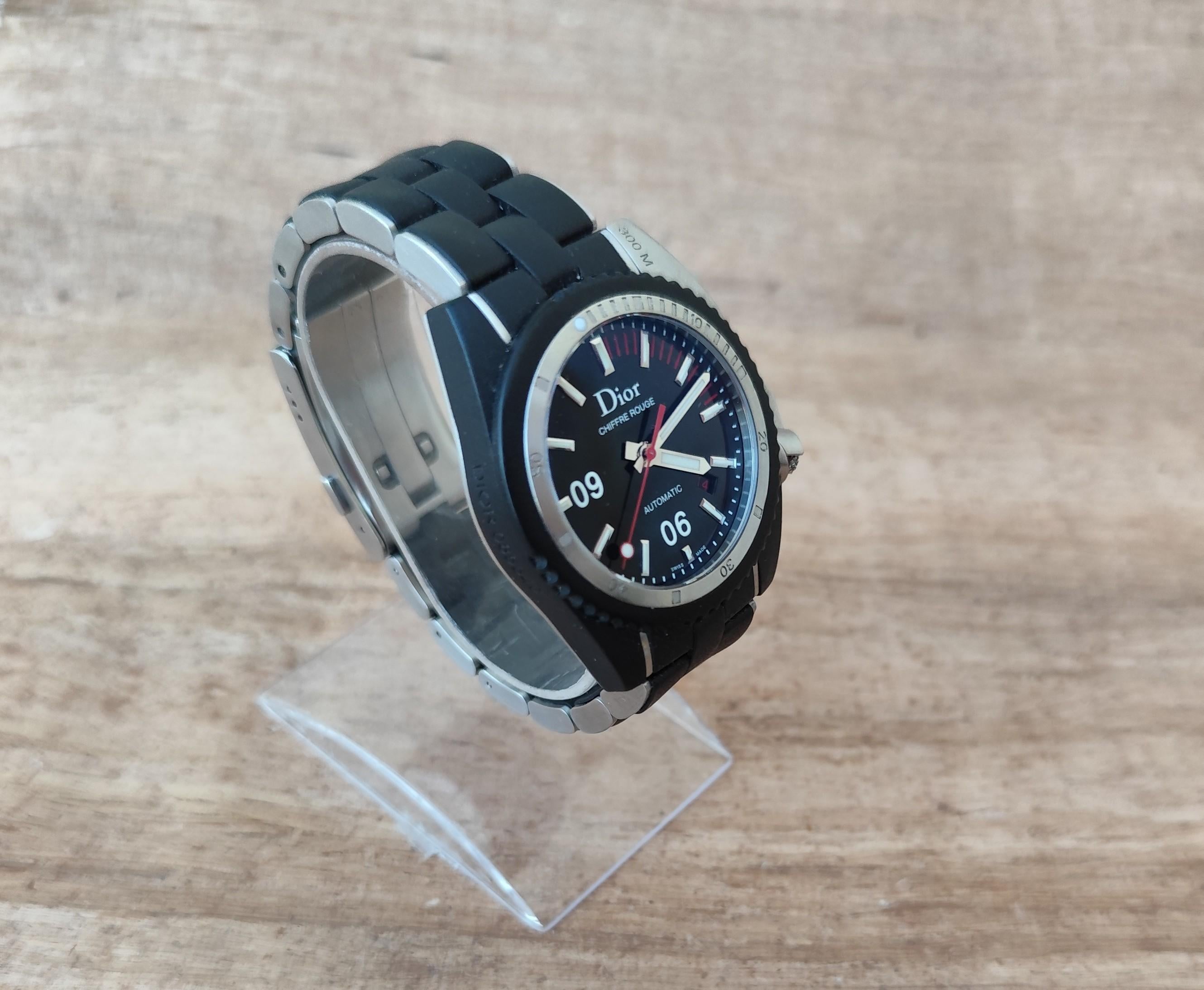 Orologio da uomo automatico subacqueo Dior Chiffre Rouge D02 Molto raro In condizioni buone in vendita a Toronto, CA