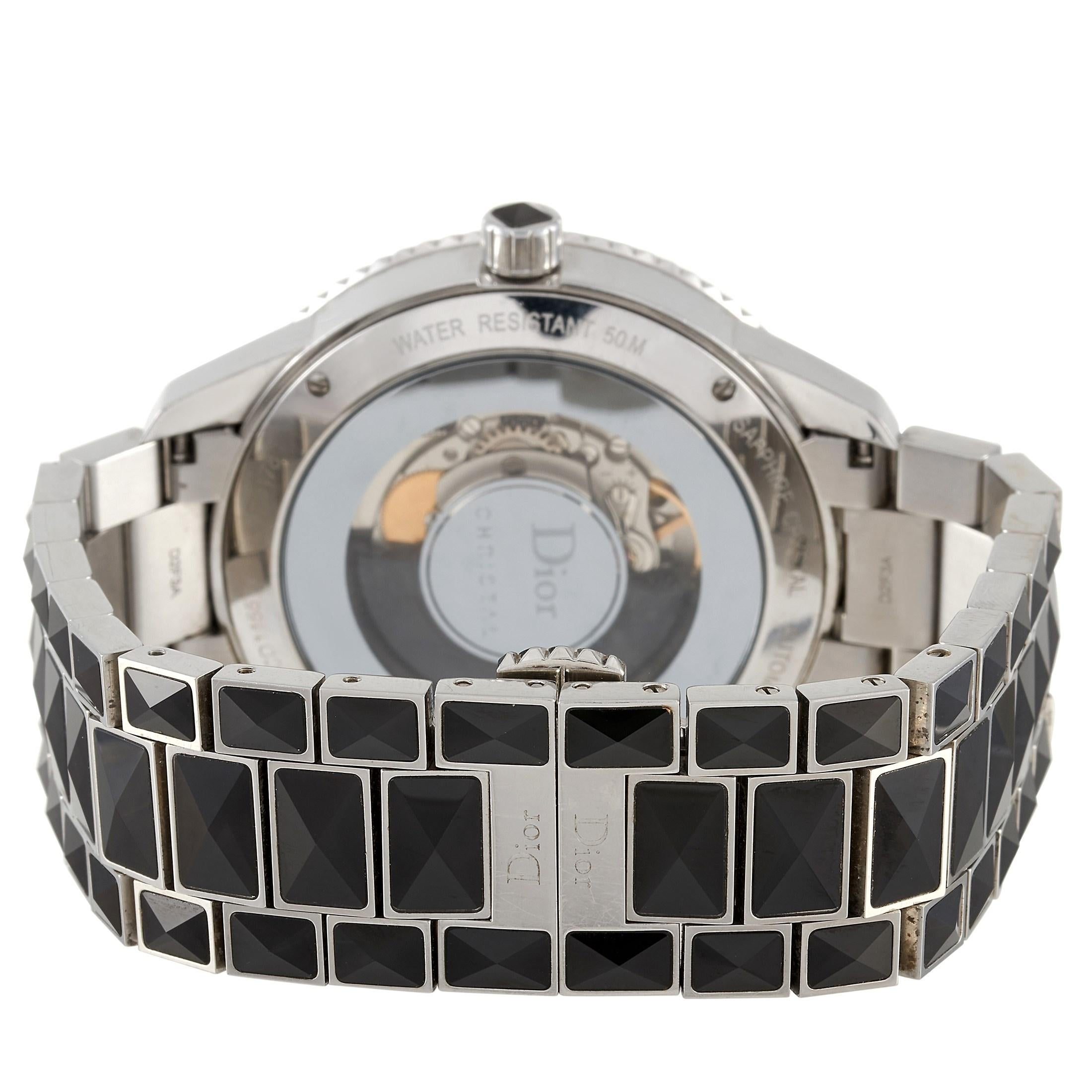 Round Cut Dior Christal Stainless Steel Diamond Watch CD115511