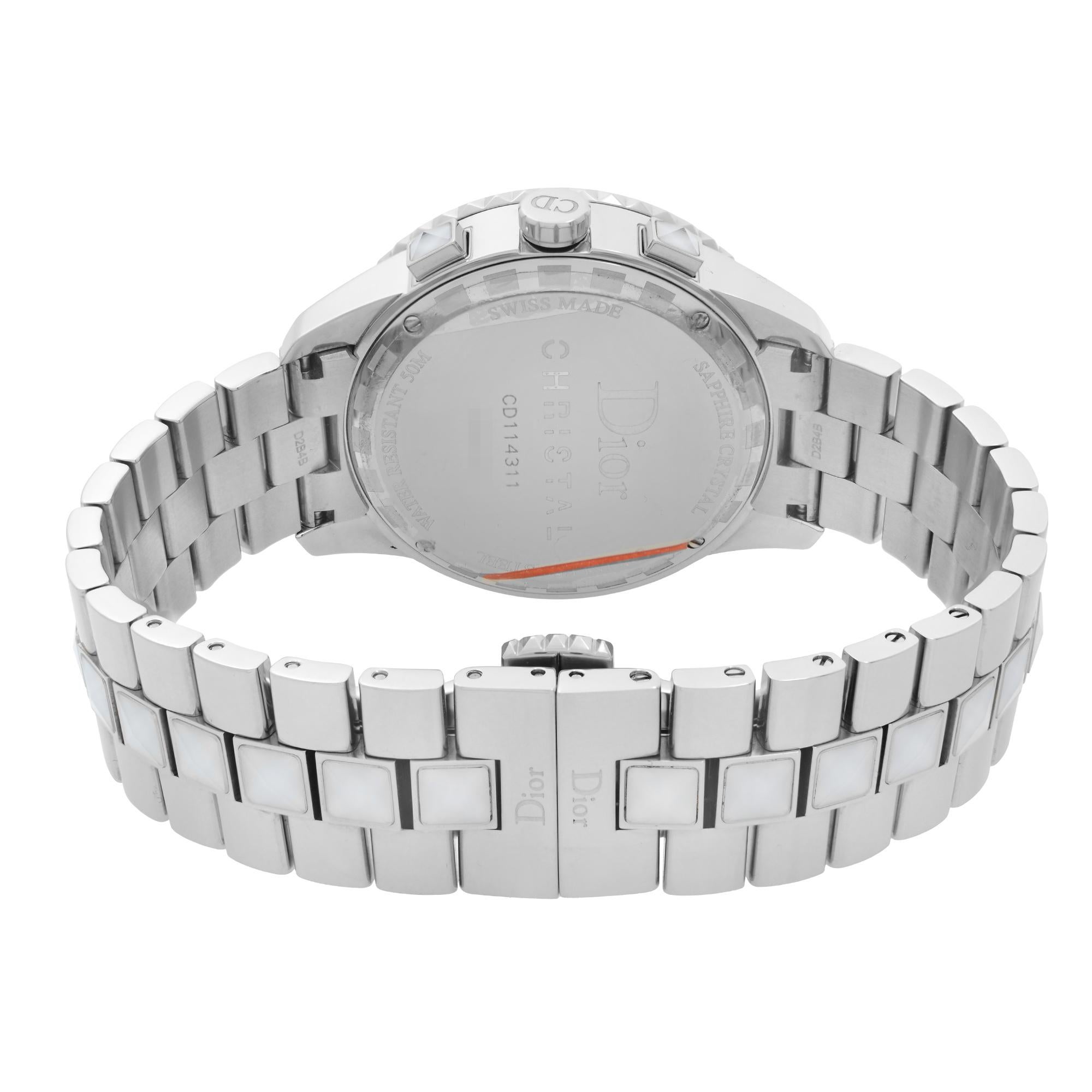 Dior Christal Stainless Steel Diamond White Dial Quartz Watch CD114311M001 For Sale 1