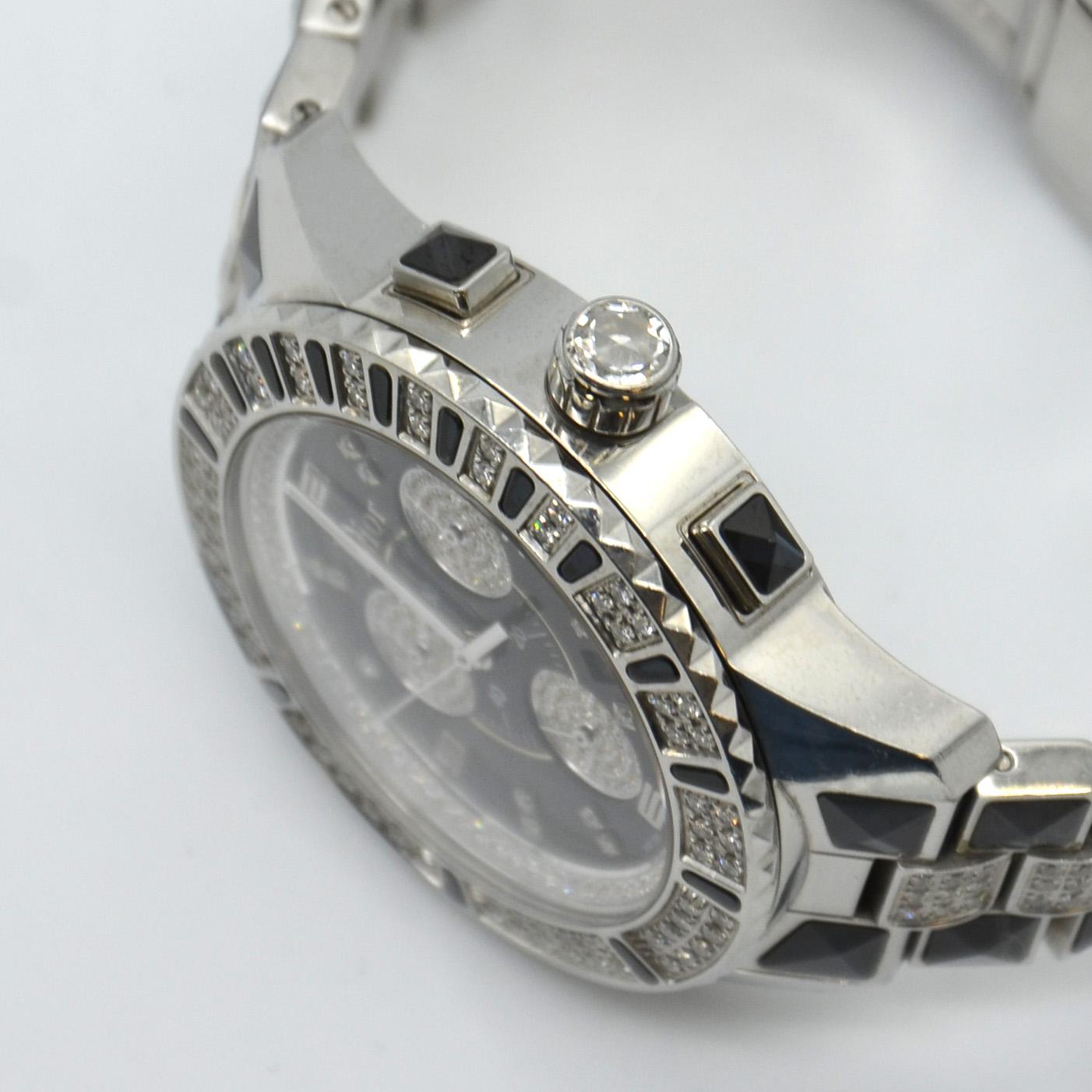 Round Cut Dior Christal Watch, Ref. CD11431D For Sale