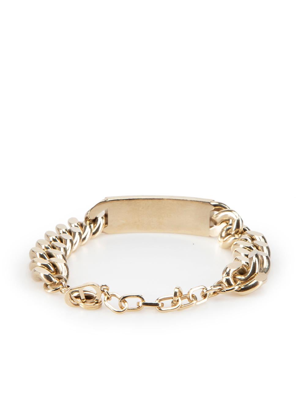 Dior Christian Dior Couture Goldkette-Logo-Armband im Zustand „Gut“ im Angebot in London, GB