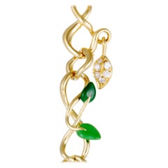 Dior Christian Dior Feuillus 18 Karat Gold Diamonds Emerald and Green Enamel
