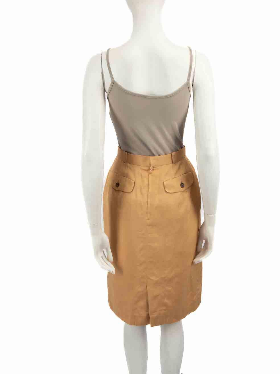 Dior Christian Dior Sports Beige Silk Pocket Detail Skirt Size M In Good Condition For Sale In London, GB