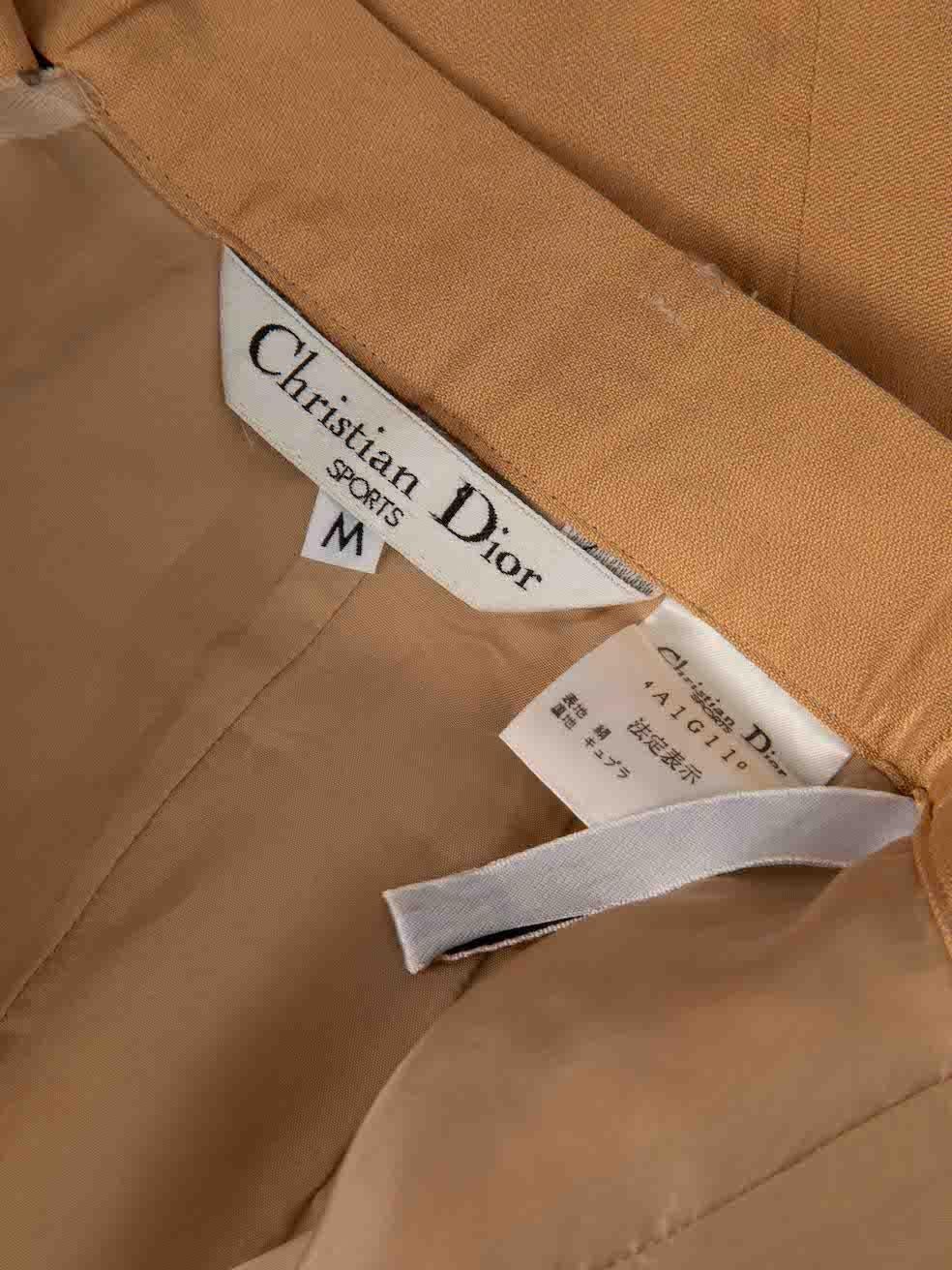 Women's Dior Christian Dior Sports Beige Silk Pocket Detail Skirt Size M For Sale