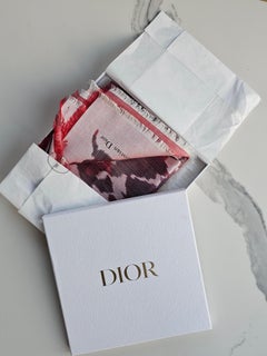 DIOR/ChristianDior - 35ROS140ZKDO Red Bordeaux White Silk Wool Scarf 55x55 in