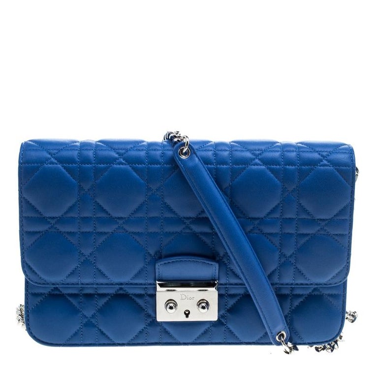 Dior City Blue Cannage Leather Miss Dior Promenade Shoulder Bag at 1stDibs