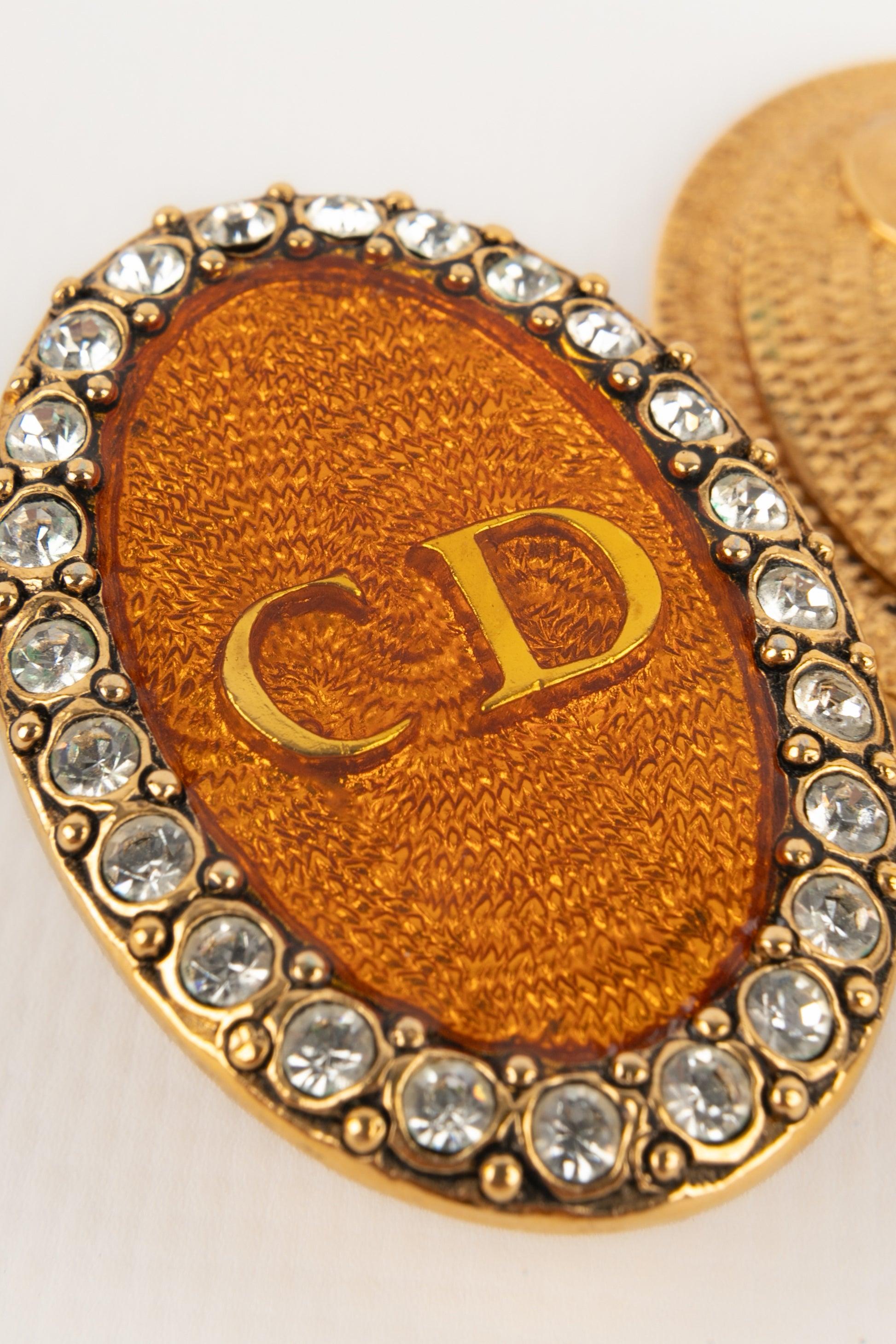 Donna Orecchini a clip Dior con strass, anni '90 in vendita