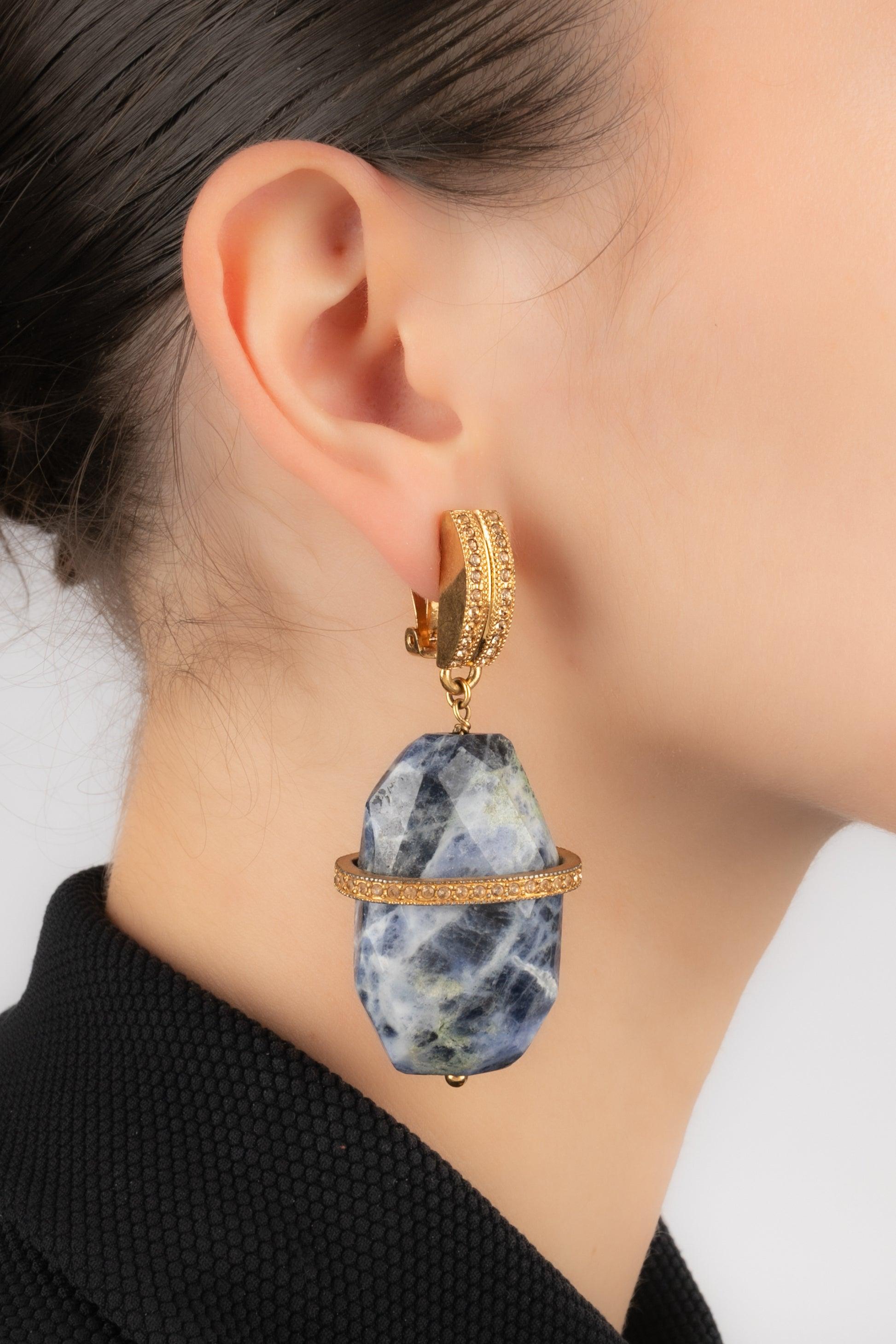 Dior Clip-On Earrings with Rhinestones and Hard Stones, 2009 For Sale 4